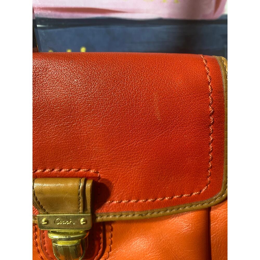 GUC Coach Poppy Colorblock Leather Flap Crossbody Bag - Picture 6 of 10